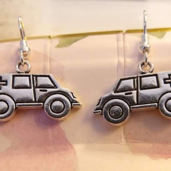 Silver Ambulance Earrings - Picture 6 of 7